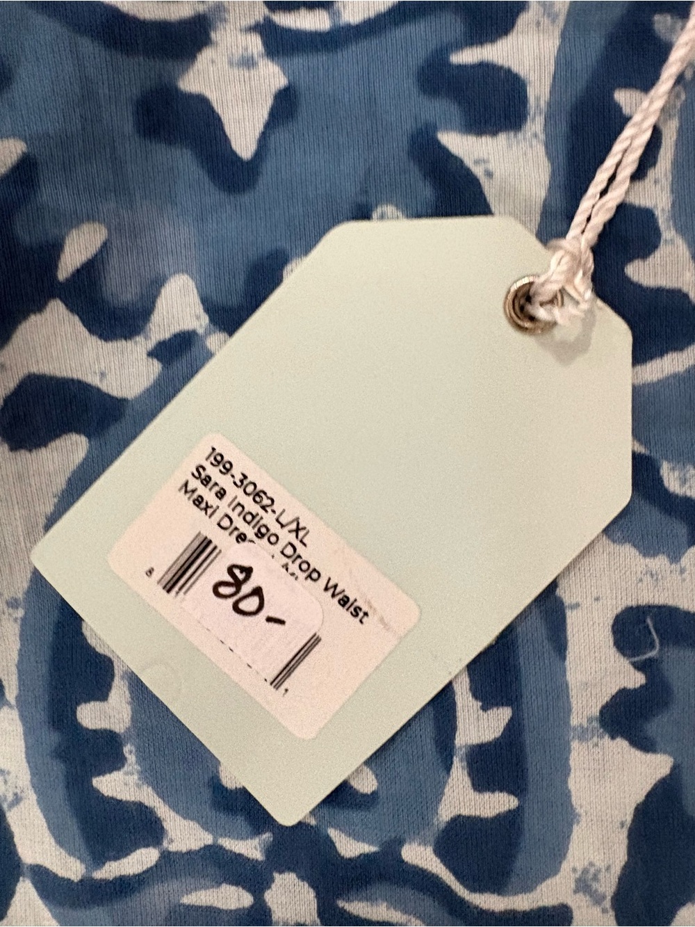Rockflowerpaper Sara Indigo Drop Waist Maxi Dress LG/XL Coastal Boho Resortwear - Picture 6 of 11